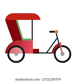 Vector de un rickshaw sobre fondo blanco.