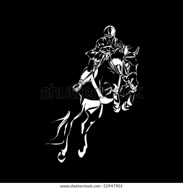 Vector Rider Horse Sketch Stock Vector (Royalty Free) 52947901 ...