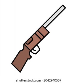 Vector Rifle Filled Outline Icon Design
