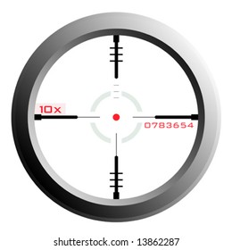 Vector Of A Rifle Scope Sight With Transparency