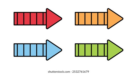 Vector Right Arrow Icon In Multiple Color