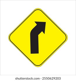 Vector right bend traffic sign
