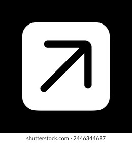 Vector right diagonal arrow chevron icon. Perfect for app and web interfaces, infographics, presentations, marketing, etc.