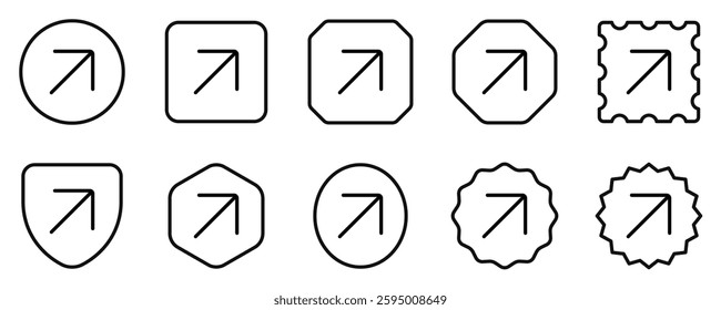 Vector right diagonal arrow chevron icon. Perfect for app and web interfaces, infographics, presentations, marketing, etc.