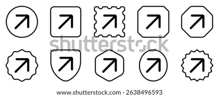 Vector right diagonal arrow chevron icon. Perfect for app and web interfaces, infographics, presentations, marketing, etc.