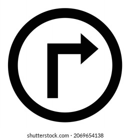 Diseño del icono de glifo derecho vector arriba
