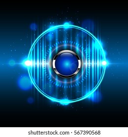 Vector ring with aura science abstract background.