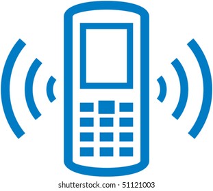 Vector Ringing Cell Phone Illustration