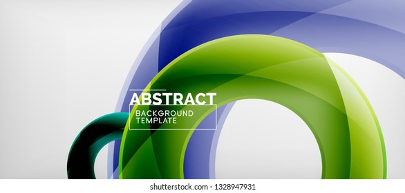 Vector rings abstract background, modern illustration template