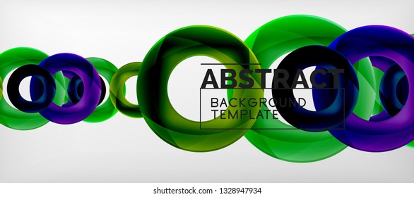 Vector rings abstract background, modern illustration template