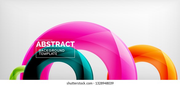 Vector rings abstract background, modern illustration template