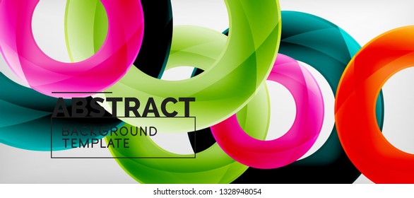 Vector rings abstract background, modern illustration template