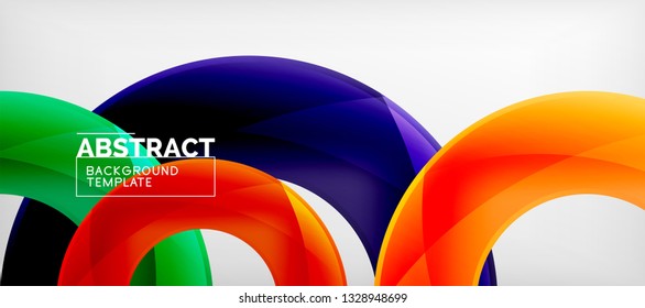 Vector rings abstract background, modern illustration template