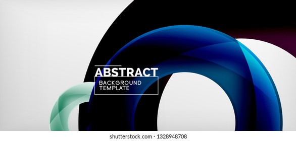 Vector rings abstract background, modern illustration template