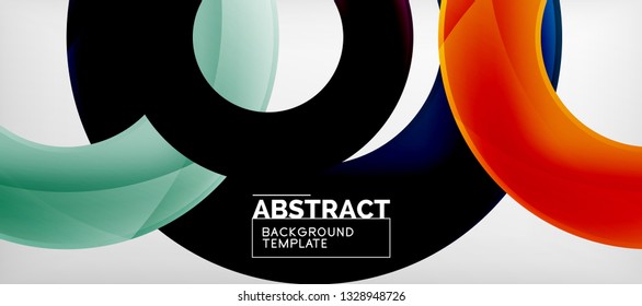 Vector rings abstract background, modern illustration template