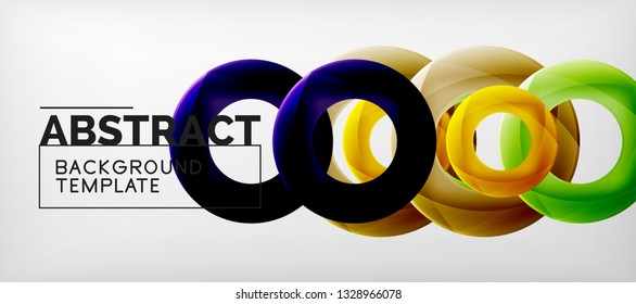 Anillos vectores fondo abstracto, plantilla de ilustración moderna