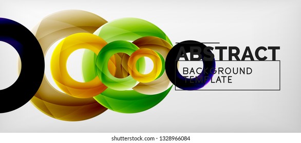 Vector rings abstract background, modern illustration template