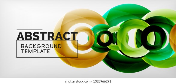 Vector rings abstract background, modern illustration template