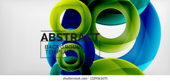 Vector rings abstract background, modern illustration template