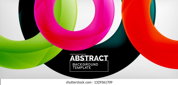 Anillos vectores fondo abstracto, plantilla de ilustración moderna