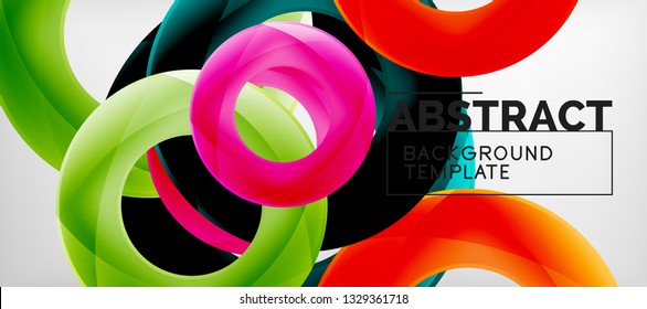 Anillos vectores fondo abstracto, plantilla de ilustración moderna