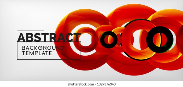 Anillos vectores fondo abstracto, plantilla de ilustración moderna