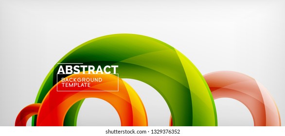 Vector rings abstract background, modern illustration template