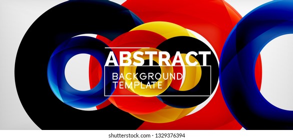 Vector rings abstract background, modern illustration template
