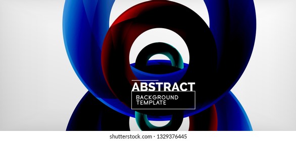 Vector rings abstract background, modern illustration template