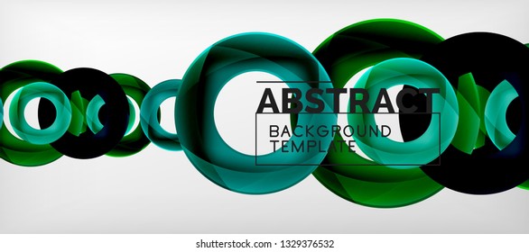 Vector rings abstract background, modern illustration template