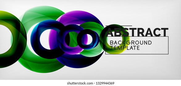 Vector rings abstract background, modern illustration template