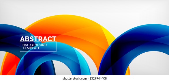 Vector rings abstract background, modern illustration template