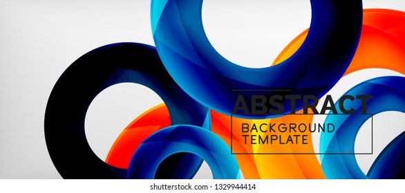 Anillos vectores fondo abstracto, plantilla de ilustración moderna