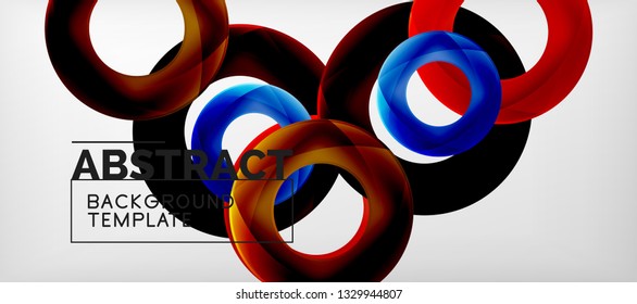 Vector rings abstract background, modern illustration template