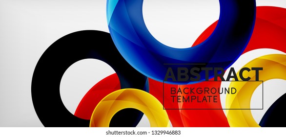 Anillos vectores fondo abstracto, plantilla de ilustración moderna