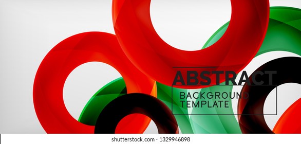 Vector rings abstract background, modern illustration template