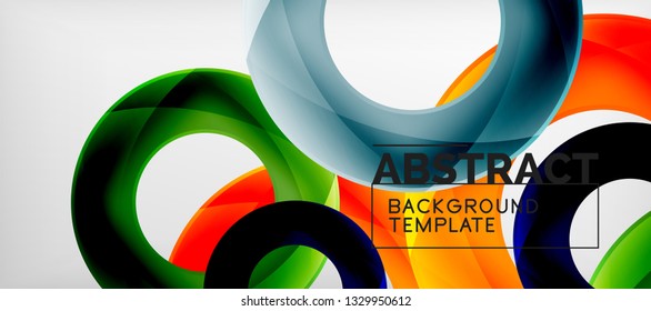 Anillos vectores fondo abstracto, plantilla de ilustración moderna