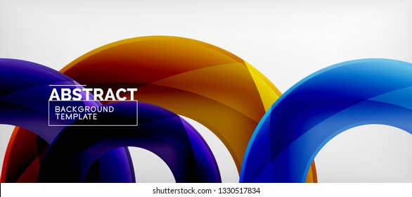 Vector rings abstract background, modern illustration template