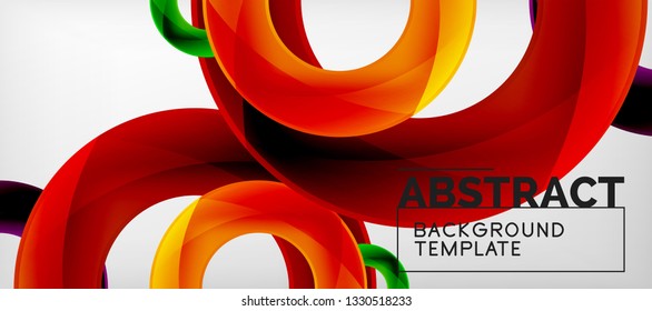 Vector rings abstract background, modern illustration template