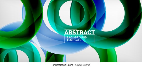 Vector rings abstract background, modern illustration template