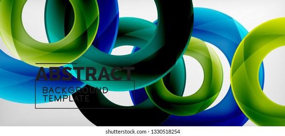 Anillos vectores fondo abstracto, plantilla de ilustración moderna
