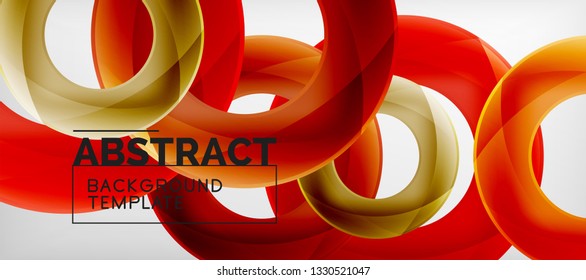 Anillos vectores fondo abstracto, plantilla de ilustración moderna
