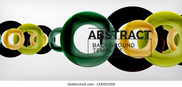 Anillos vectores fondo abstracto, plantilla de ilustración moderna