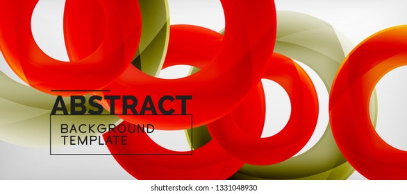 Vector rings abstract background, modern illustration template