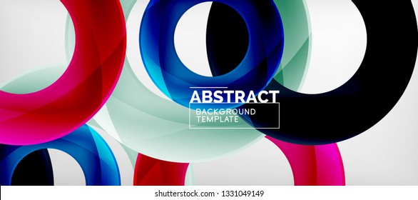 Vector rings abstract background, modern illustration template