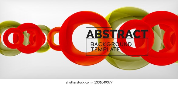 Vector rings abstract background, modern illustration template