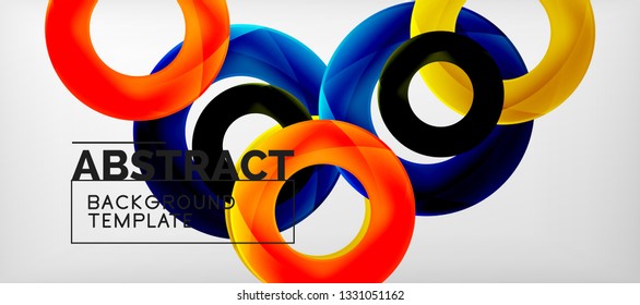 Anillos vectores fondo abstracto, plantilla de ilustración moderna