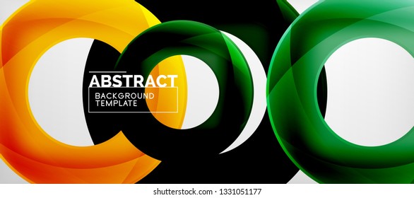 Vector rings abstract background, modern illustration template