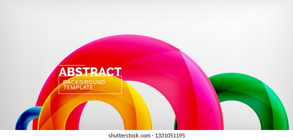 Vector rings abstract background, modern illustration template