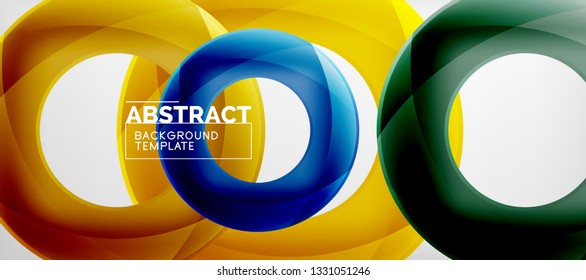 Vector rings abstract background, modern illustration template